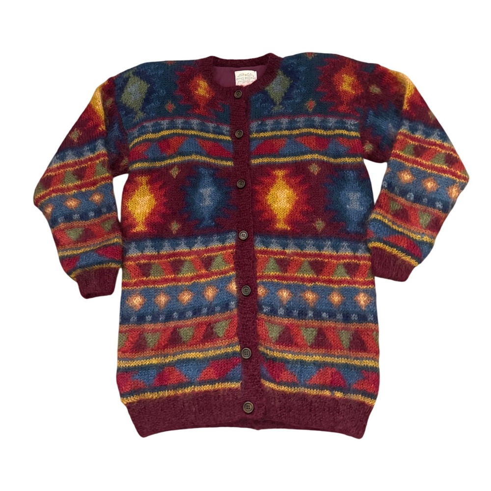 Susan Bristol Mohair Cardigan Sweater Size‎ S